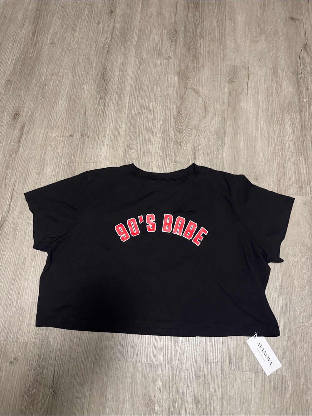 Black '90's Babe' Graphic Crop Top - Women's Trendy Tee
